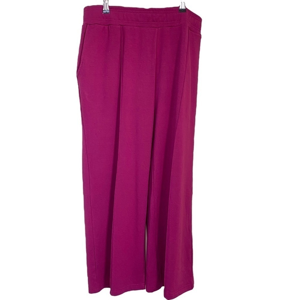 ANYBODY Sweatpants Size 1X Raspberry Lounge Wide Leg Pants - Picture 5 of 8